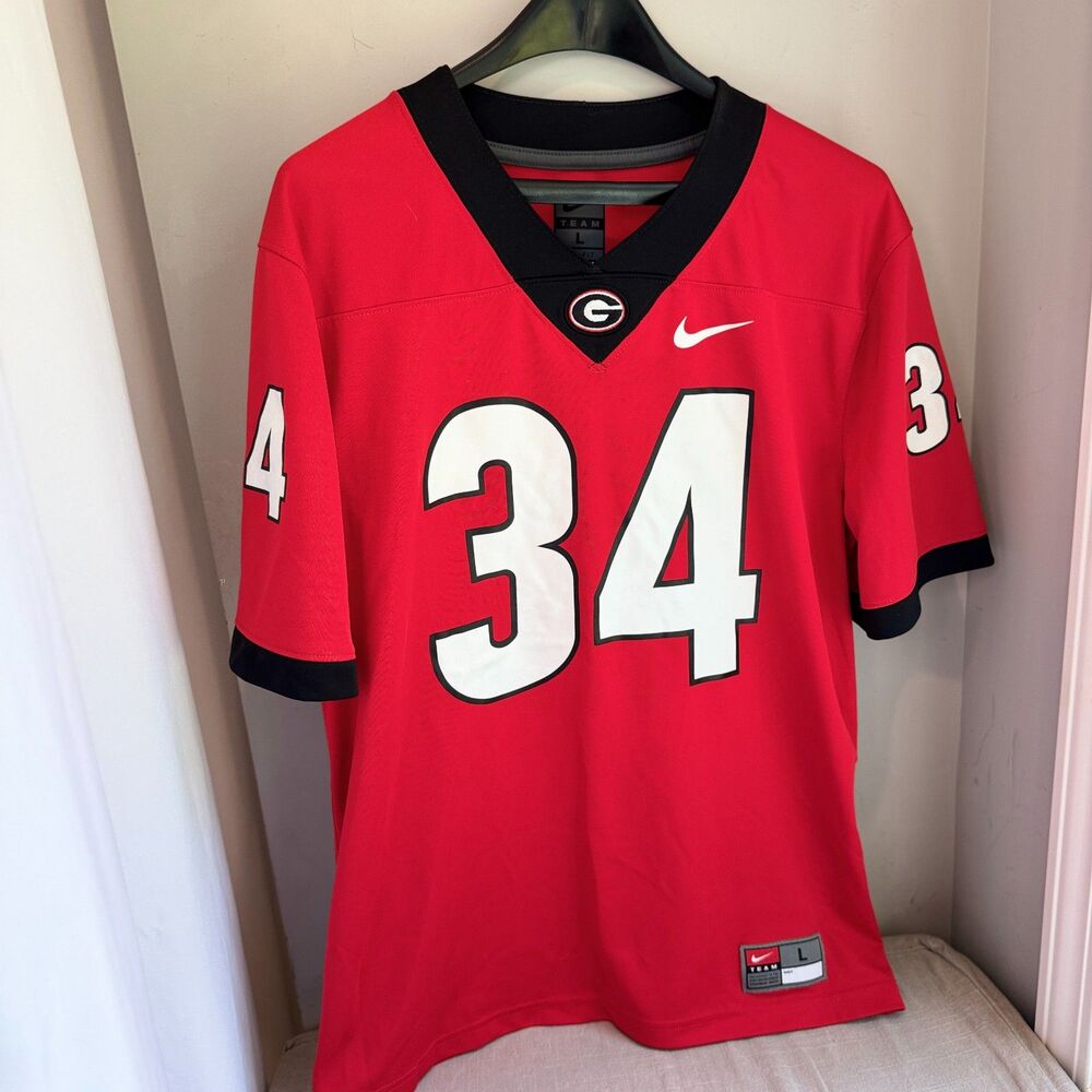 Large Nike University of Georgia Jersey #34 (Size Large)